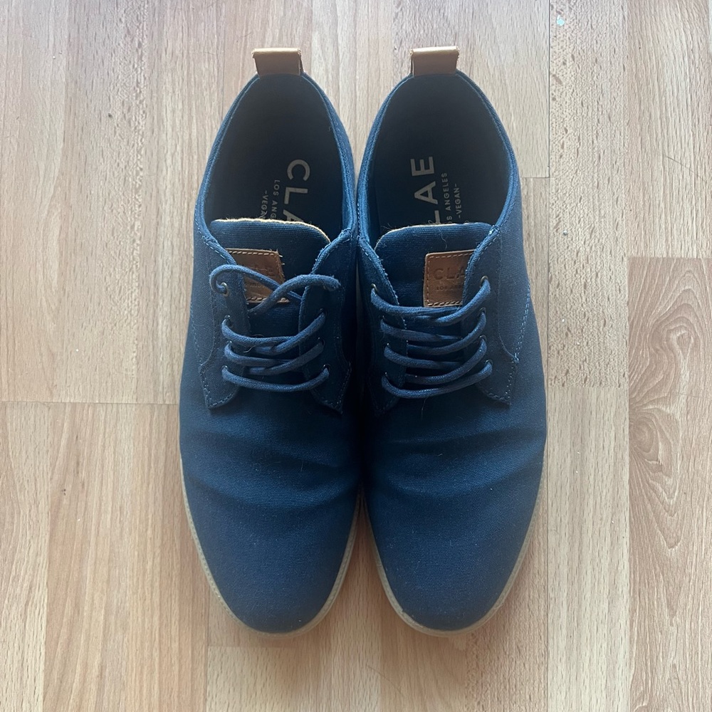 Clae Ellington Textile Navy Tobacco/Gum Mens 9.5 Premium Casual Sneakers